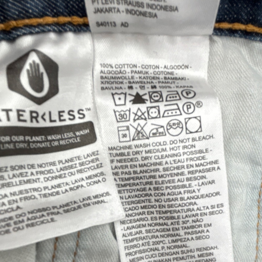 Levi's 569 Relaxed Fit Straight Leg Blue Denim Cotton Jeans Button Zip 38x30 - Picture 8 of 11
